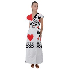 I Love South Food Flutter Sleeve Maxi Dress by ilovewhateva