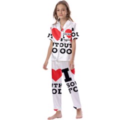 I Love South Food Kids  Satin Short Sleeve Pajamas Set by ilovewhateva