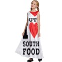 I love south food Kids  Satin Sleeveless Maxi Dress View2