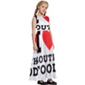 I love south food Kids  Satin Sleeveless Maxi Dress View3