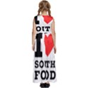 I love south food Kids  Satin Sleeveless Maxi Dress View4