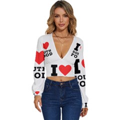 I Love South Food Long Sleeve Deep-v Velour Top by ilovewhateva