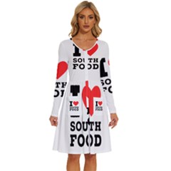 I Love South Food Long Sleeve Dress With Pocket by ilovewhateva