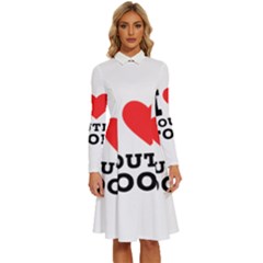 I Love South Food Long Sleeve Shirt Collar A-line Dress by ilovewhateva