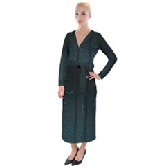 Droplets Velvet Maxi Wrap Dress by ugoarts