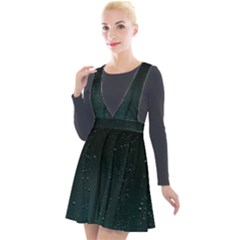 Droplets Plunge Pinafore Velour Dress