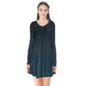 Droplets Long Sleeve V-neck Flare Dress View1