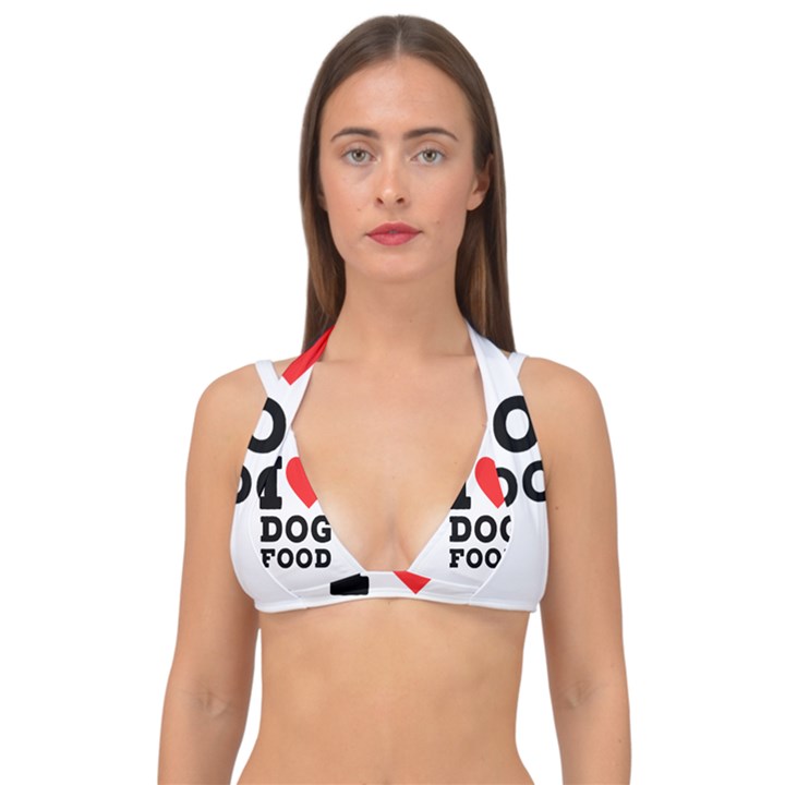 I love dog food Double Strap Halter Bikini Top