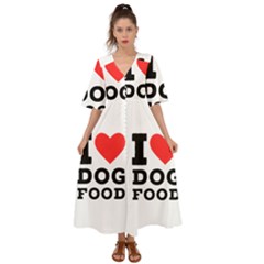 I Love Dog Food Kimono Sleeve Boho Dress by ilovewhateva