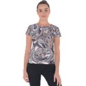 Shiny Abstract Short Sleeve Sports Top  View1