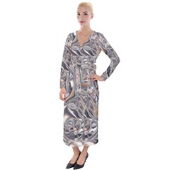 Shiny Abstract Velvet Maxi Wrap Dress by ugoarts