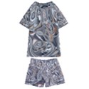 Shiny Abstract Kids  Swim Tee and Shorts Set View1