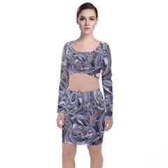 Shiny Abstract Top And Skirt Sets