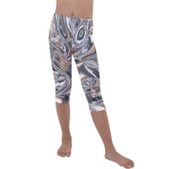 Shiny Abstract Kids  Lightweight Velour Capri Leggings  by ugoarts