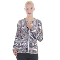 Shiny Abstract Casual Zip Up Jacket by ugoarts