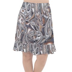 Shiny Abstract Fishtail Chiffon Skirt