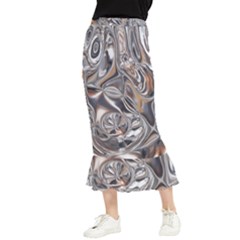 Shiny Abstract Maxi Fishtail Chiffon Skirt by ugoarts