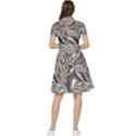 Shiny Abstract Short Sleeve Waist Detail Dress View2