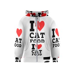 I Love Cat Food Kids  Zipper Hoodie by ilovewhateva