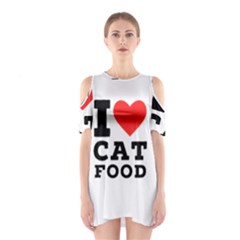 I Love Cat Food Shoulder Cutout One Piece Dress by ilovewhateva