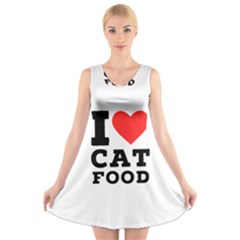 I Love Cat Food V-neck Sleeveless Dress by ilovewhateva