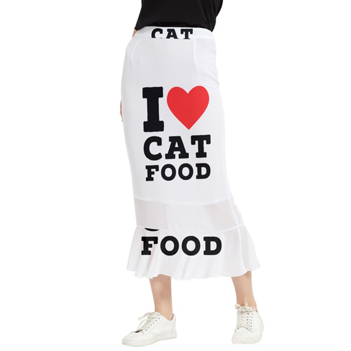 I love cat food Maxi Fishtail Chiffon Skirt