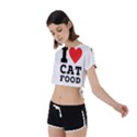 I love cat food Tie Back Short Sleeve Crop Tee View2