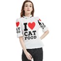 I love cat food Frill Neck Blouse View1