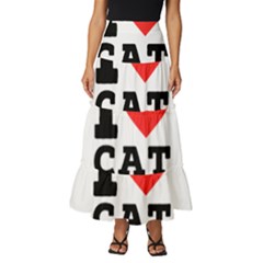 I Love Cat Food Tiered Ruffle Maxi Skirt by ilovewhateva