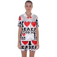 I Love Sea Food Satin Short Sleeve Pajamas Set by ilovewhateva