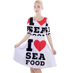 I Love Sea Food Quarter Sleeve A-line Dress by ilovewhateva