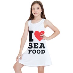 I Love Sea Food Kids  Lightweight Sleeveless Dress by ilovewhateva