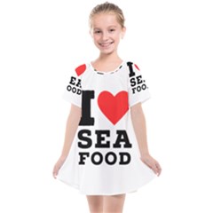 I Love Sea Food Kids  Smock Dress by ilovewhateva