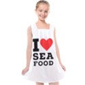 I love sea food Kids  Cross Back Dress View1