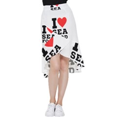 I Love Sea Food Frill Hi Low Chiffon Skirt by ilovewhateva