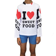 I Love Sweet Food Kids  Long Sleeve Swimwear by ilovewhateva