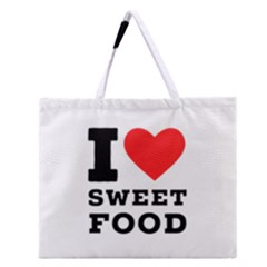 I Love Sweet Food Zipper Large Tote Bag by ilovewhateva