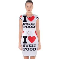 I Love Sweet Food Capsleeve Drawstring Dress  by ilovewhateva