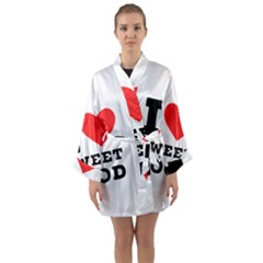 I Love Sweet Food Long Sleeve Satin Kimono by ilovewhateva