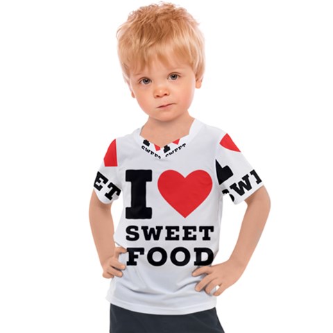 I Love Sweet Food Kids  Sports Tee by ilovewhateva