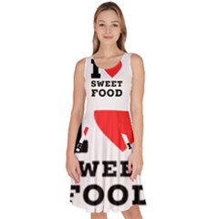 I Love Sweet Food Knee Length Skater Dress With Pockets by ilovewhateva