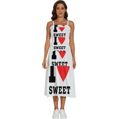 I Love Sweet Food Sleeveless Shoulder Straps Boho Dress by ilovewhateva