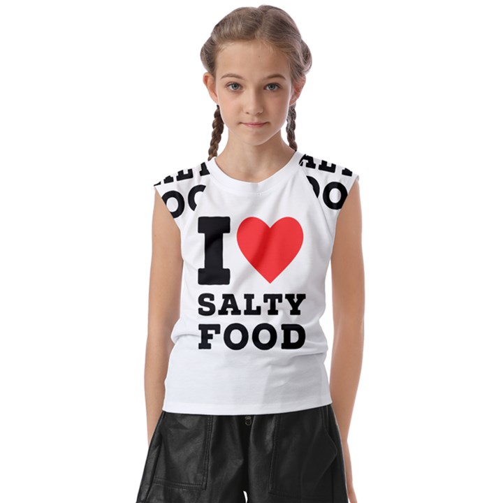 I love salty food Kids  Raglan Cap Sleeve Tee