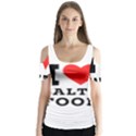 I love salty food Butterfly Sleeve Cutout Tee  View1