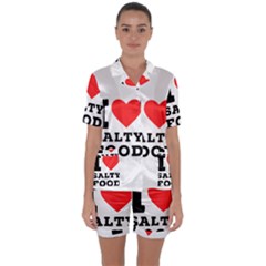 I Love Salty Food Satin Short Sleeve Pajamas Set by ilovewhateva