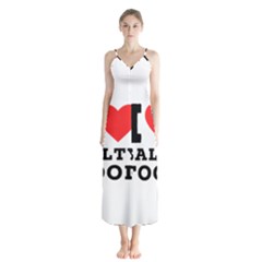 I Love Salty Food Button Up Chiffon Maxi Dress by ilovewhateva