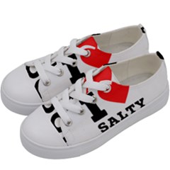 I Love Salty Food Kids  Low Top Canvas Sneakers by ilovewhateva