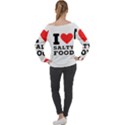 I love salty food Off Shoulder Long Sleeve Velour Top View2