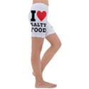 I love salty food Kids  Lightweight Velour Capri Yoga Leggings View3