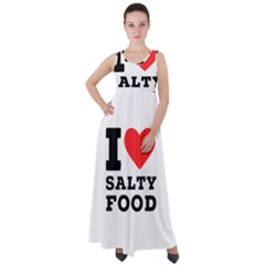 I Love Salty Food Empire Waist Velour Maxi Dress by ilovewhateva